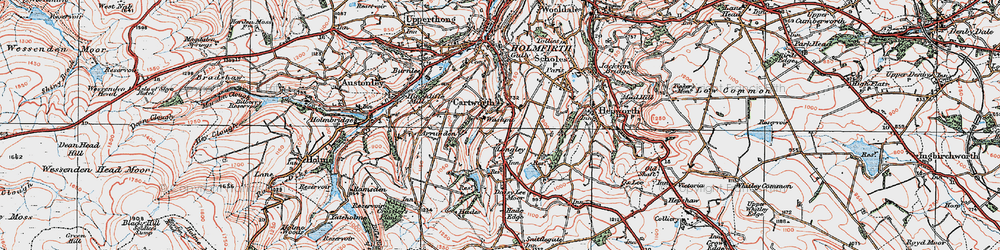 Old map of Longley in 1924