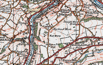 Old map of Longley in 1925