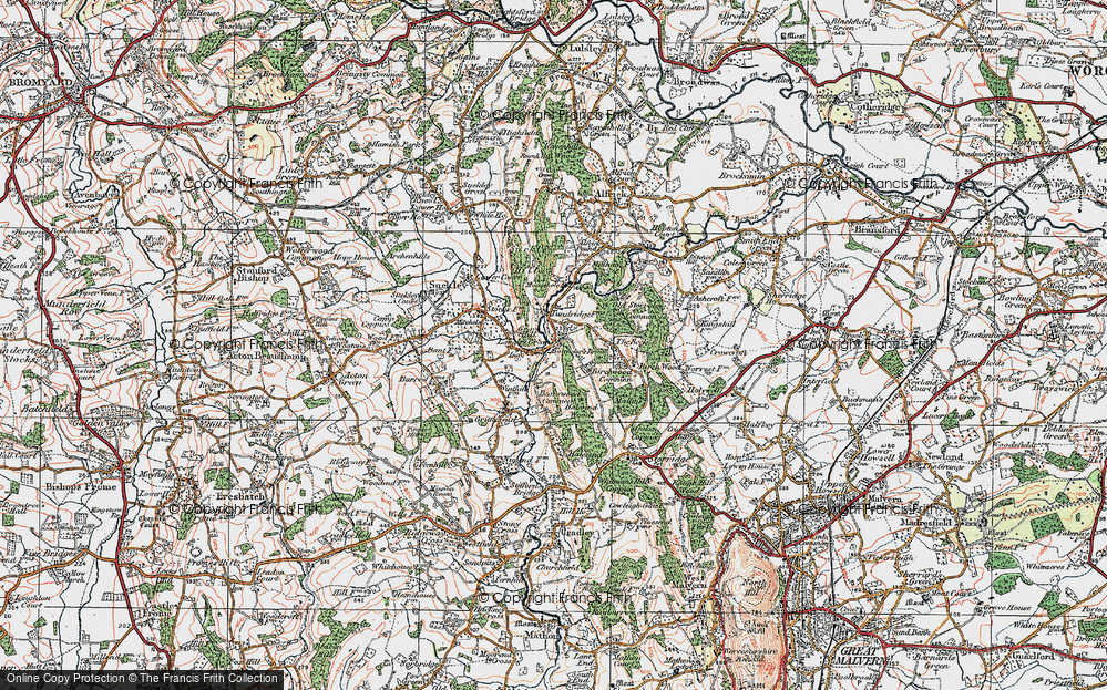 Old Map of Historic Map covering Birchwood Common in 1920