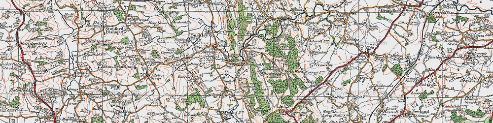 Old map of Birchwood Common in 1920