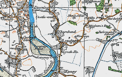 Old map of Longney in 1919