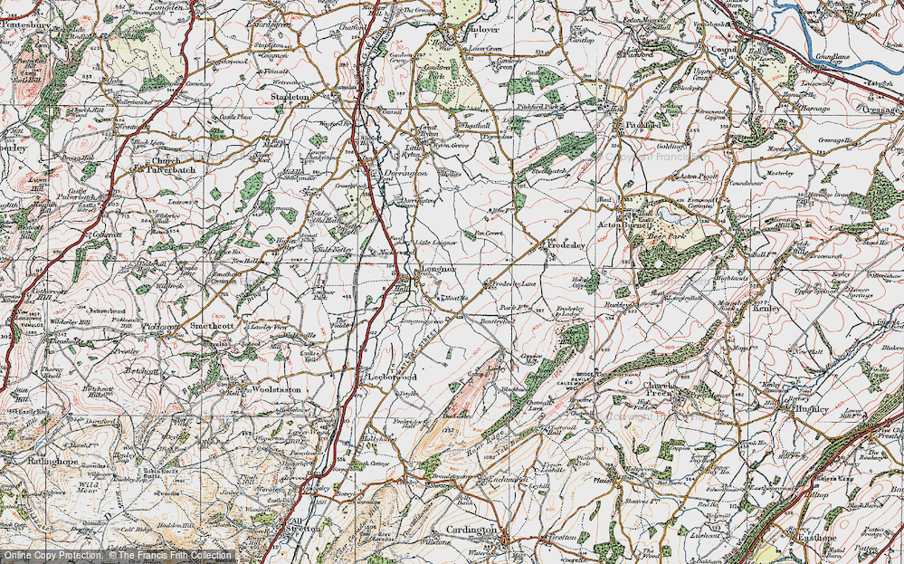 Old Map of Longnor, 1921 in 1921