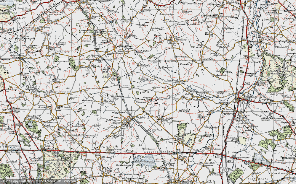 Old Map of Longnor, 1921 in 1921