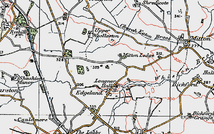 Old map of Whiston Brook in 1921