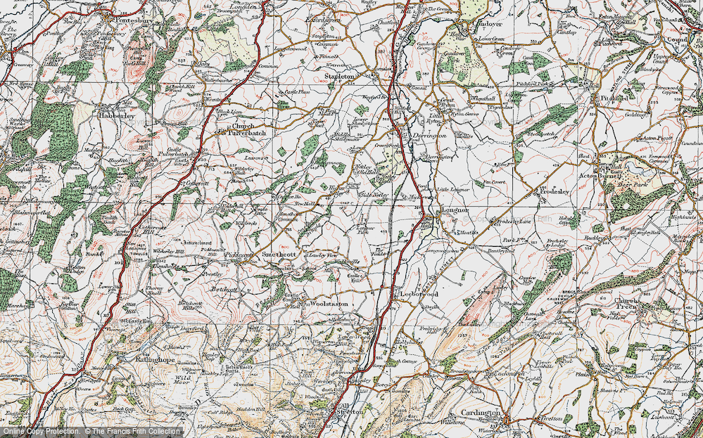 Old Map of Longnor Park, 1921 in 1921