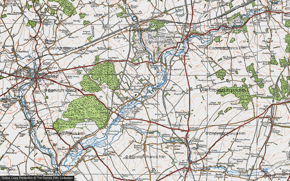 Old Map of Longparish, 1919 in 1919