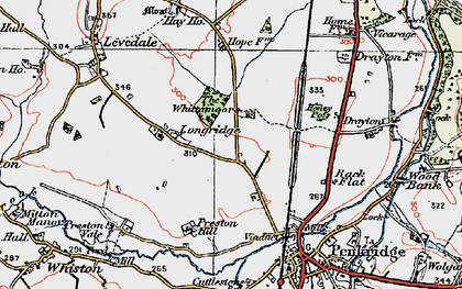 Old map of Whittamoors, The in 1921