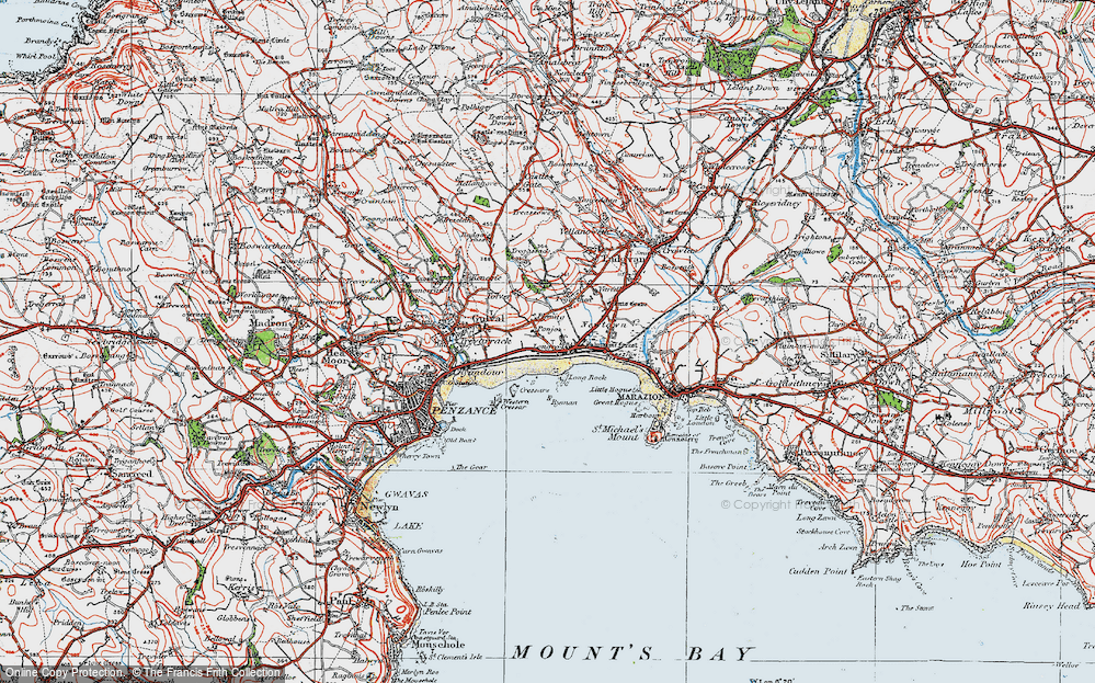 Old Map of Historic Map covering Tolver in 1919