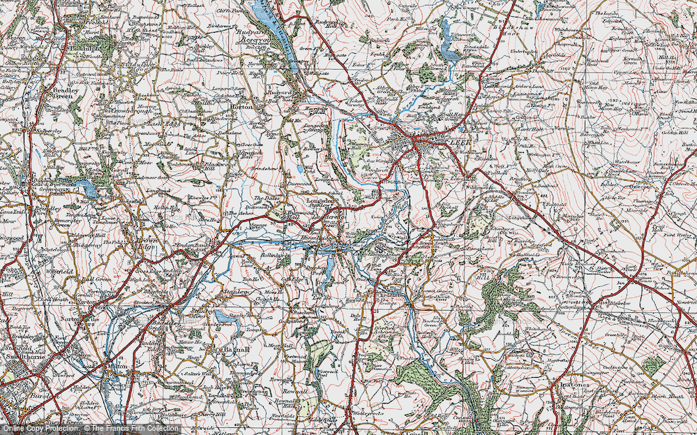 Old Map of Longsdon, 1923 in 1923