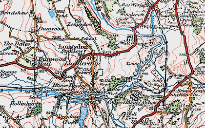 Old map of Longsdon in 1923