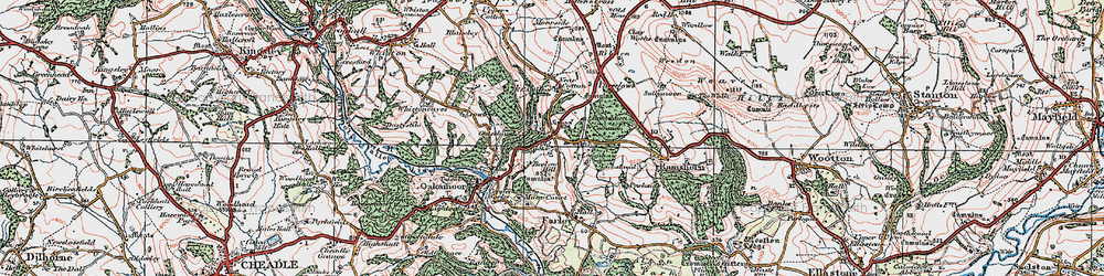 Old map of Longshaw in 1921