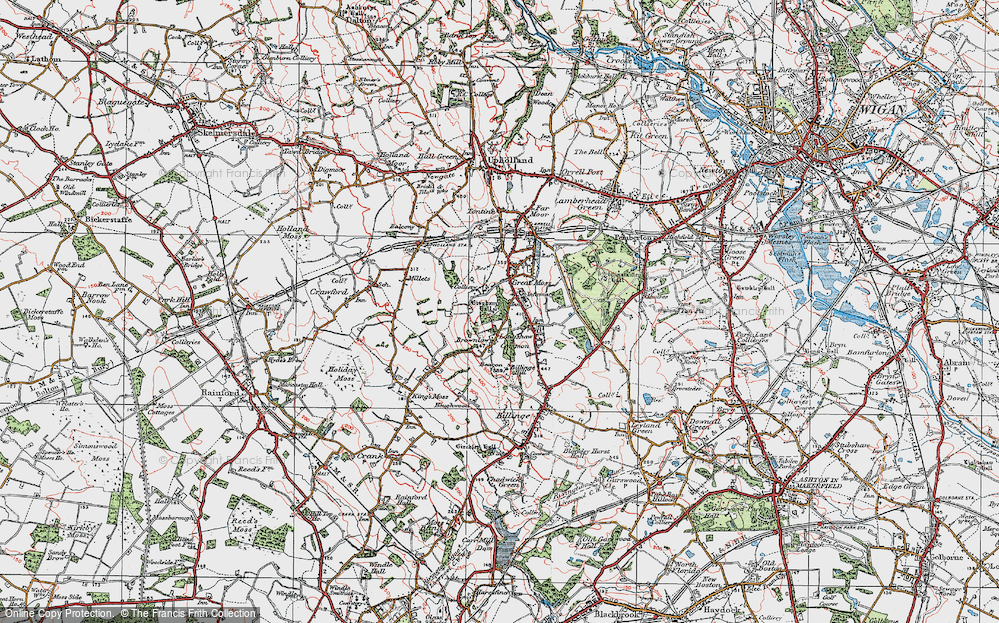 Old Map of Longshaw, 1924 in 1924
