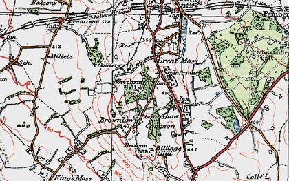 Old map of Longshaw in 1924