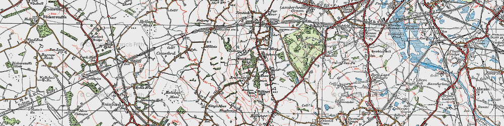 Old map of Longshaw in 1924
