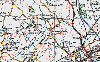 Old map of Longslow in 1921