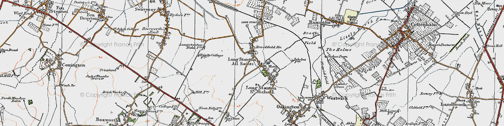 Old map of Longstanton in 1920