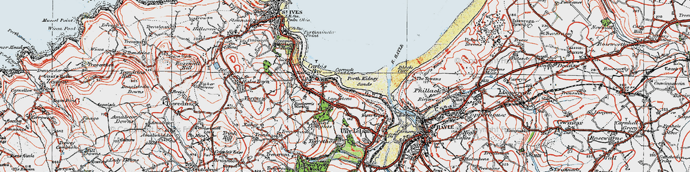 Old map of Longstone in 1919
