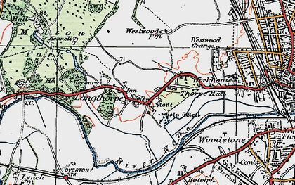 Old map of Longthorpe in 1922