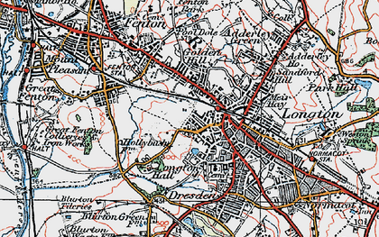 Old map of Longton in 1921