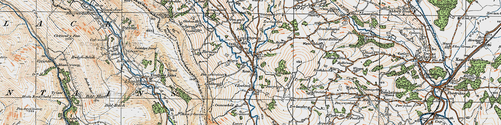 Old map of Longtown Castle in 1919