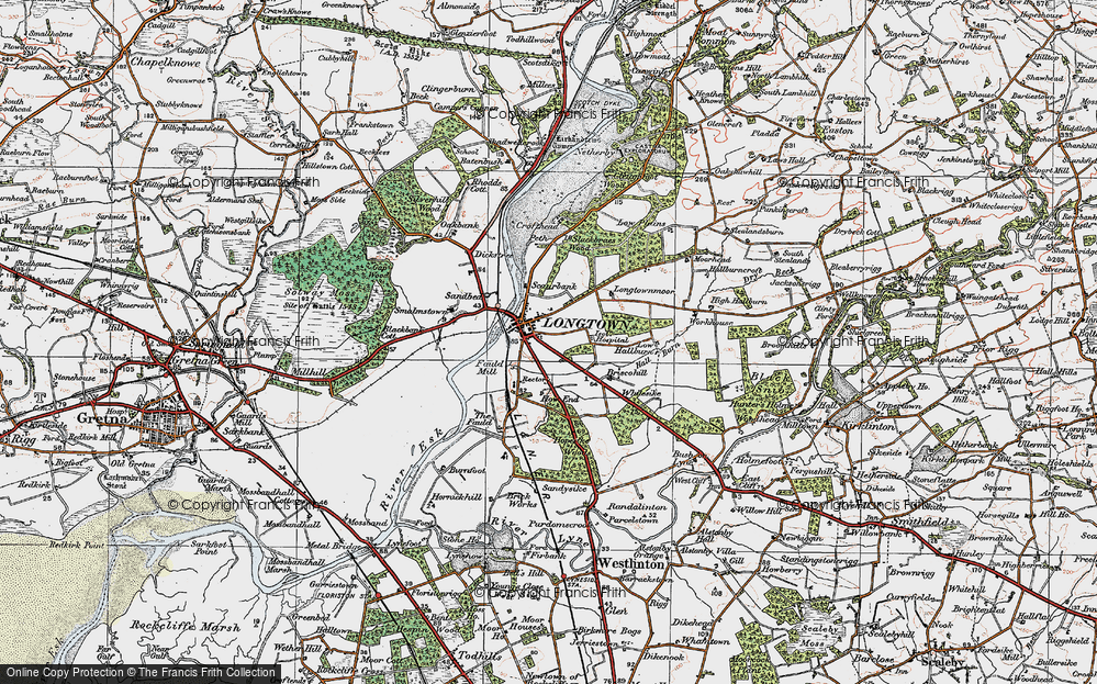 Old Map of Historic Map covering Smalmstown in 1925
