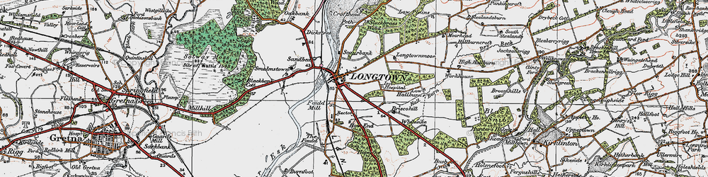 Old map of Longtown in 1925