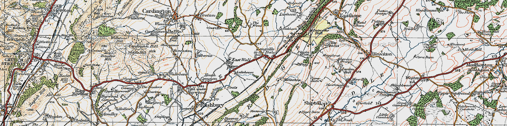 Old map of Wilderhope Manor in 1921