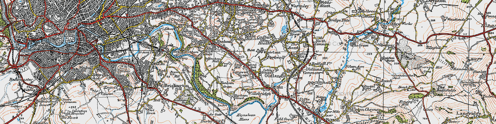 Old map of Longwell Green in 1919