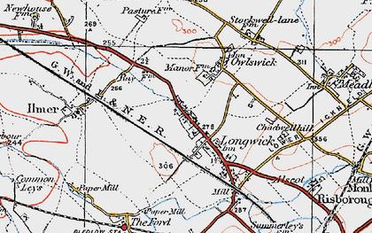 Old map of Longwick in 1919