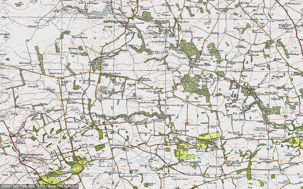 Old Map of Historic Map covering Broomfield Fell in 1925