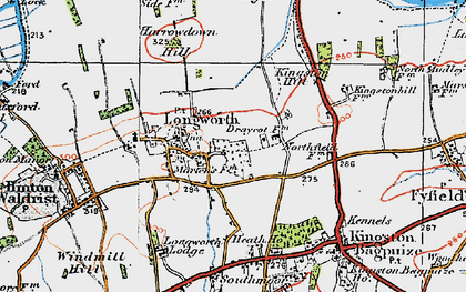 Old map of Longworth in 1919