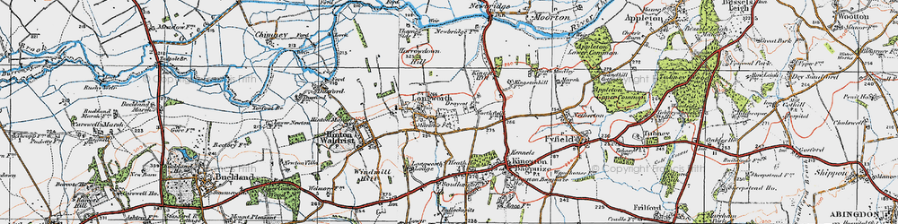 Old map of Longworth in 1919