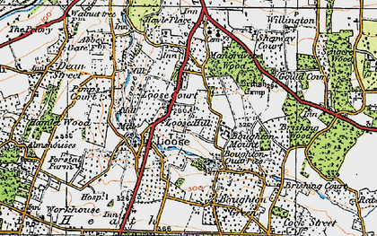 Old map of Loose in 1921
