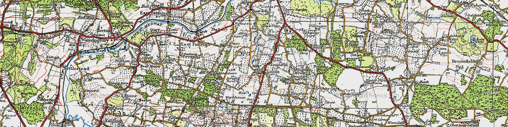 Old map of Loose Hill in 1921