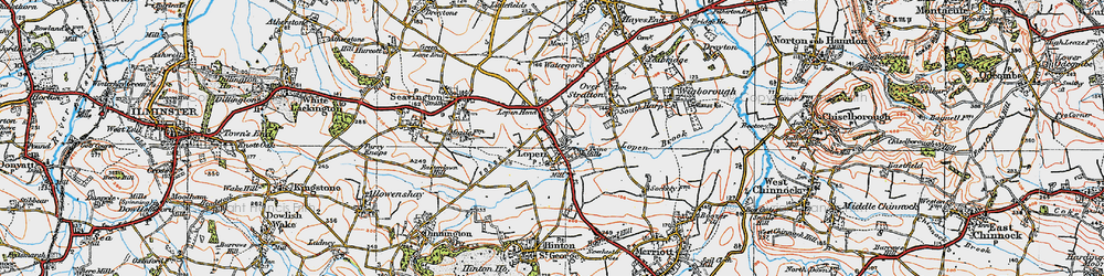 Old map of Lopen in 1919