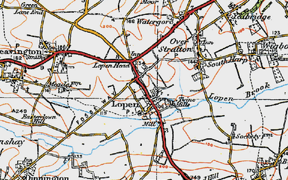 Old map of Lopen Head in 1919
