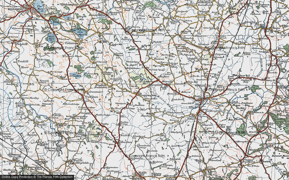 Old Map of Loppington, 1921 in 1921