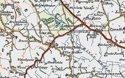 Old map of Loppington in 1921