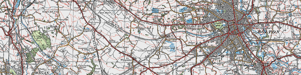 Old map of Lostock in 1924