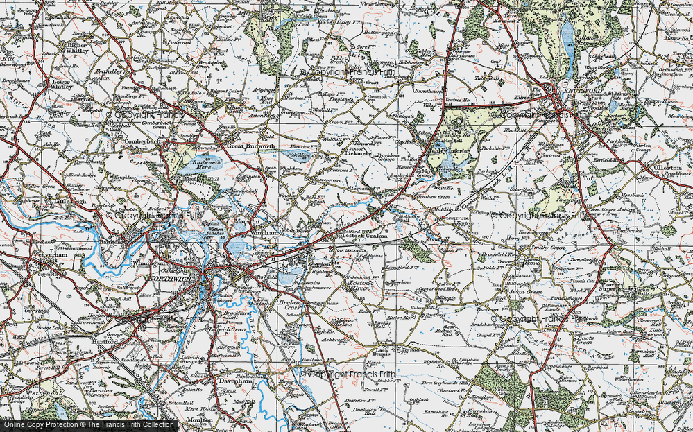 Old Map of Lostock Gralam, 1923 in 1923