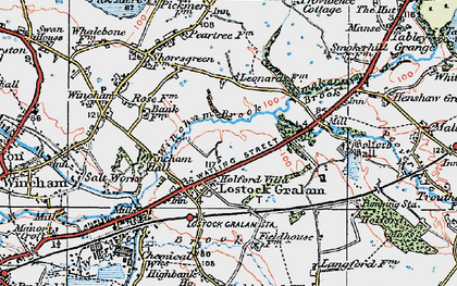 Old map of Wincham Brook in 1923