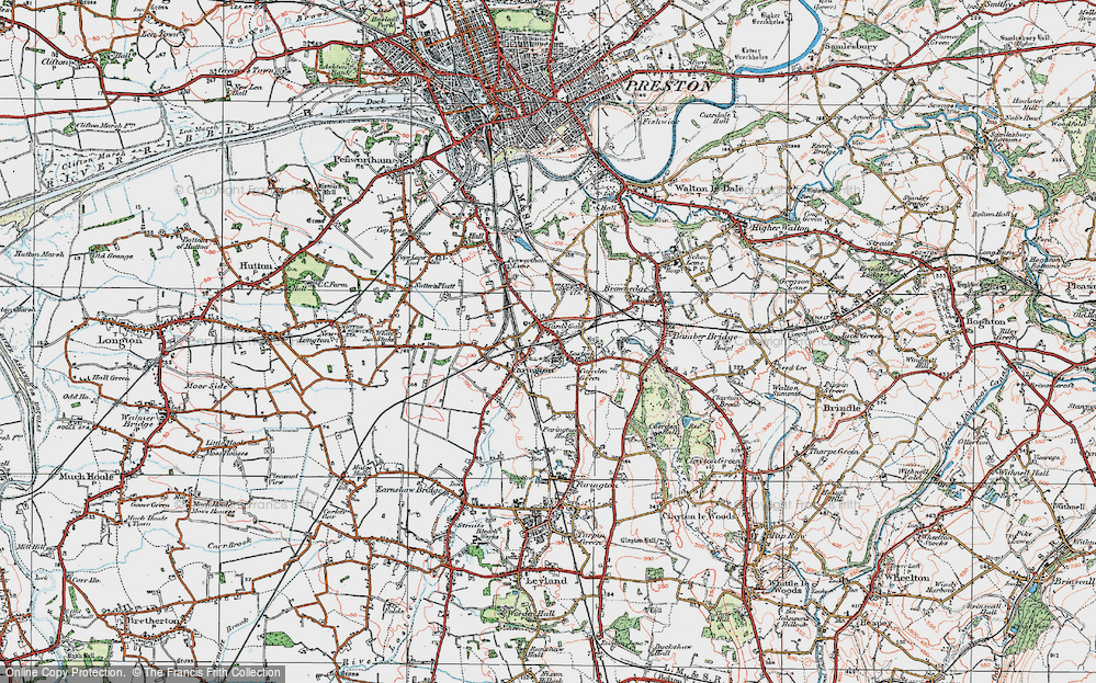 Old Map of Lostock Hall, 1924 in 1924
