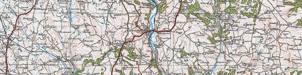 Old map of Lostwithiel in 1919