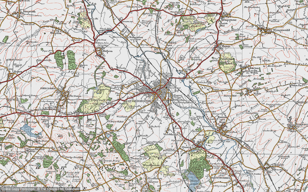 Old Map of Loughborough, 1921 in 1921