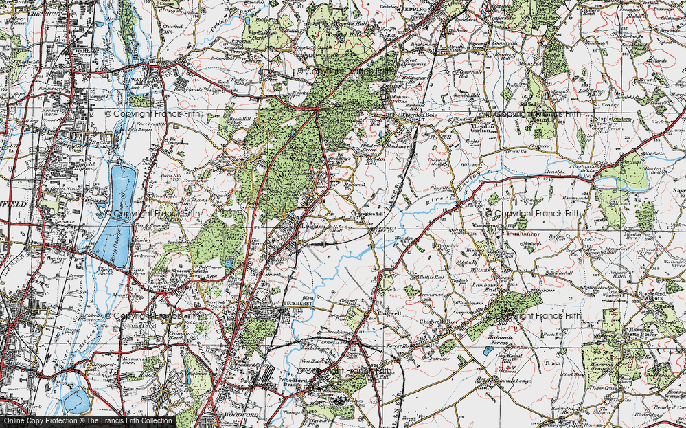 Old Map of Loughton, 1920 in 1920