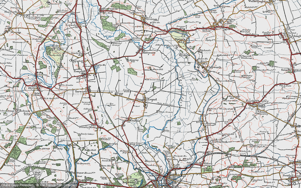 Old Map of Lound, 1923 in 1923