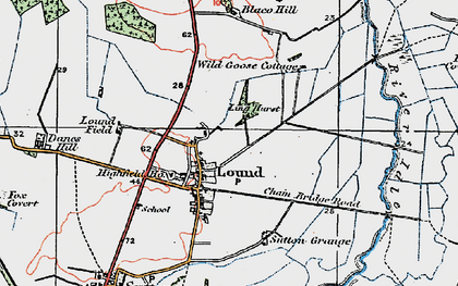 Old map of Lound in 1923
