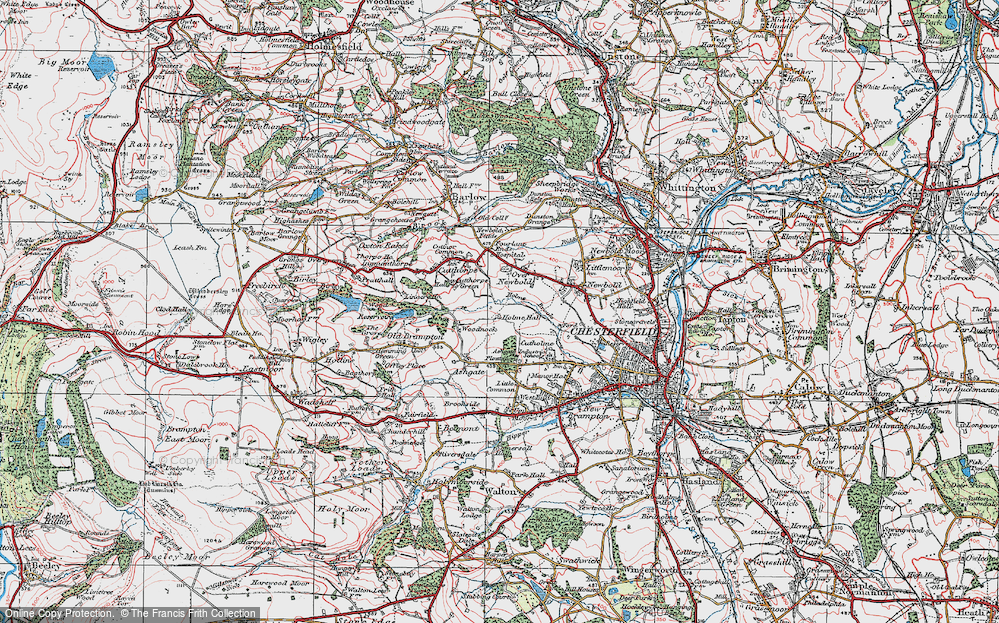 Historic Ordnance Survey Map Of Loundsley Green 1923