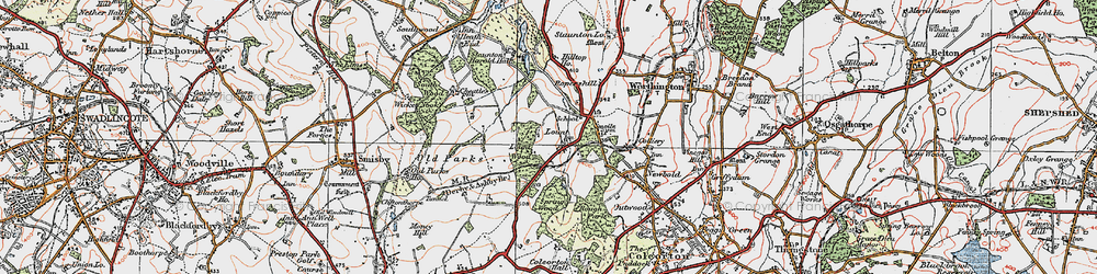 Old map of Lount in 1921