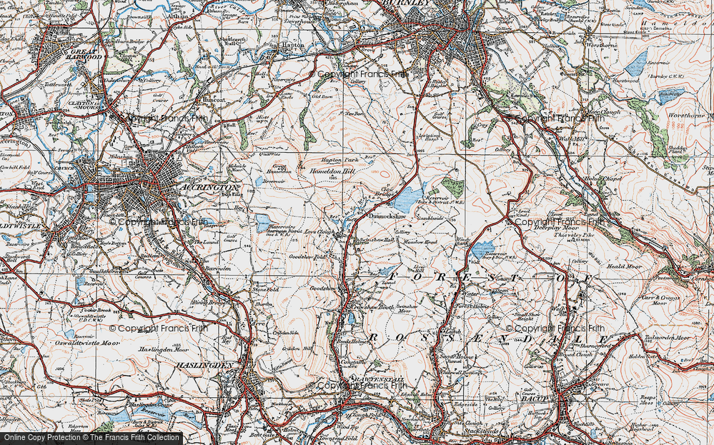 Old Map of Love Clough, 1924 in 1924